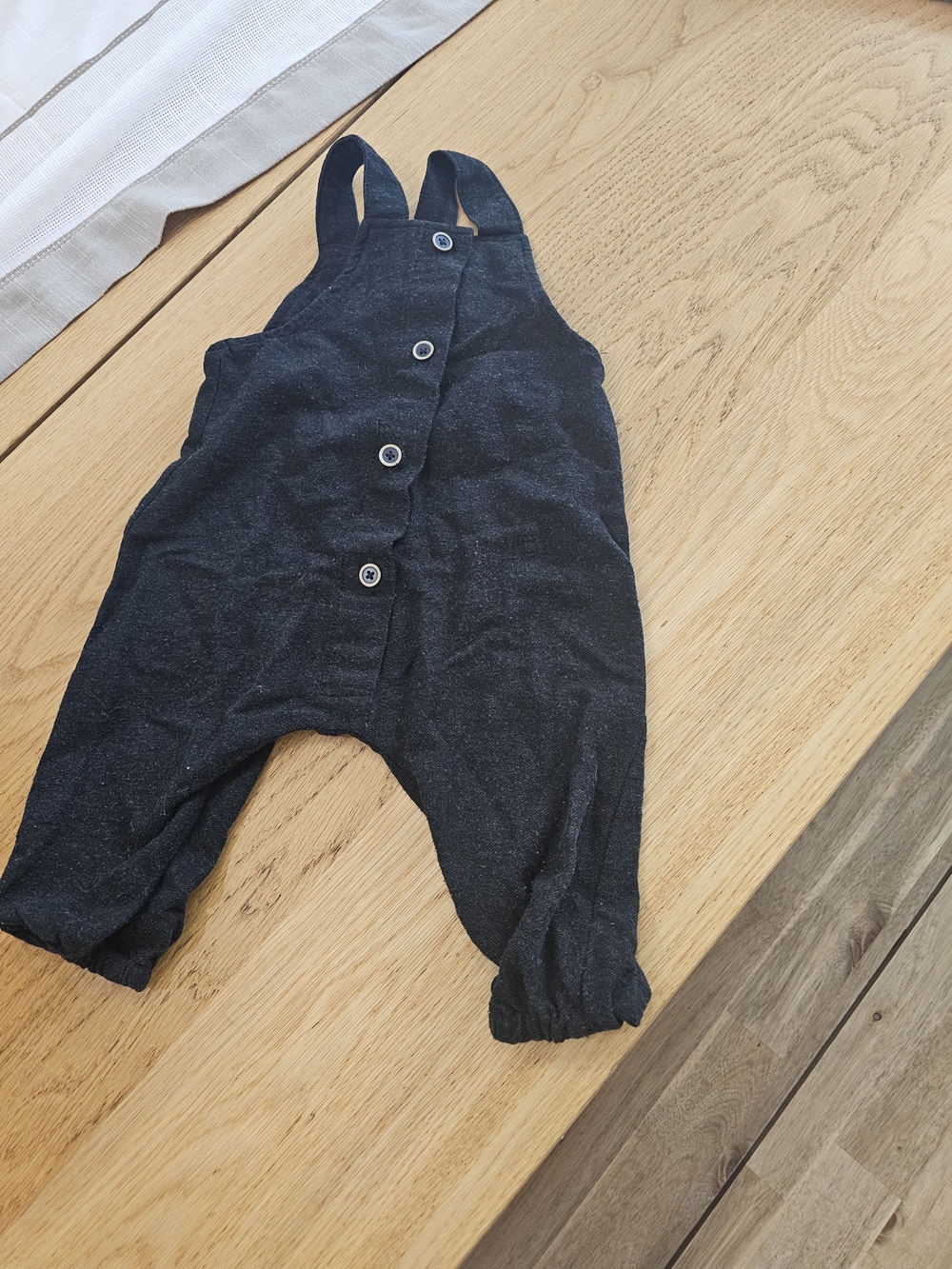 Zara Black Baby Overalls with Front Buttons